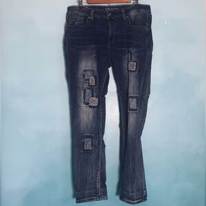 Grace Women's Dark Blue Easy Fit Jeans